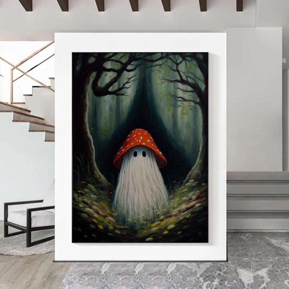 Dark Academia Art Haunting Ghost Poster Prints Halloween Home Decor Haunted House Gothic Vampire Canvas Painting Wall Art