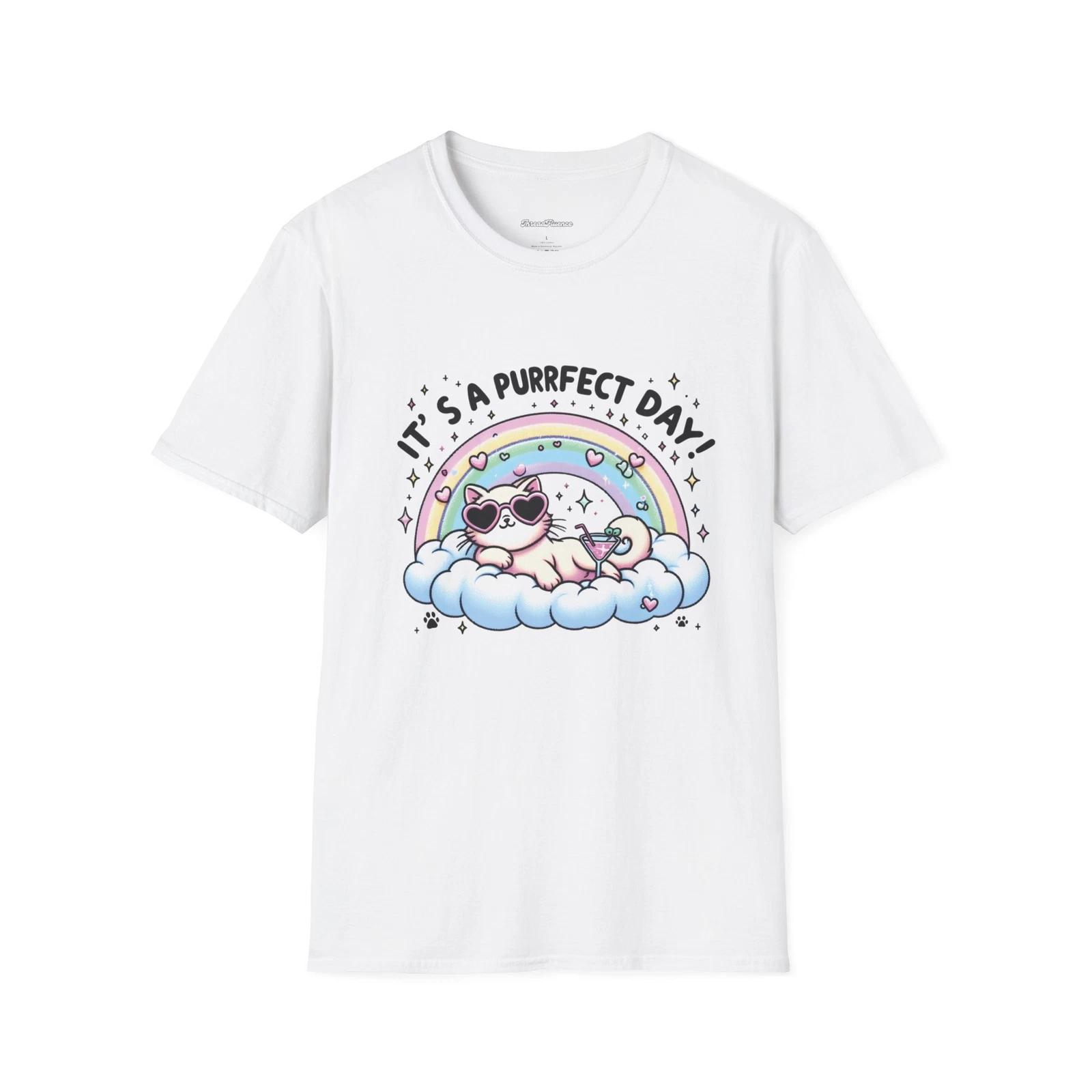 Cat Lover Unisex Softstyle T-Shirt, Cute Kitty Tee, Purrfect Day Gift Shirt, Cat L