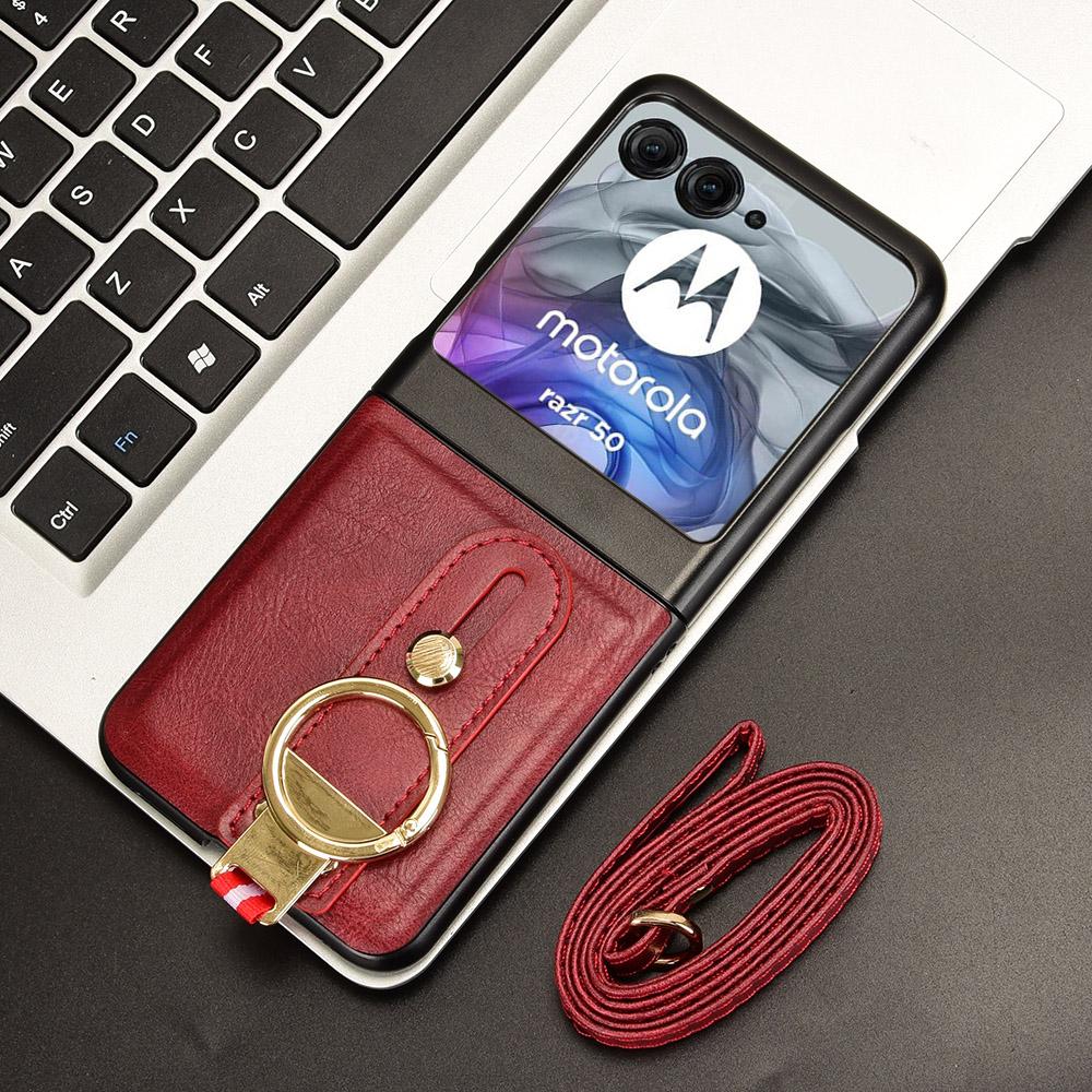 For Motorola Razr 50 5G Case Bottle Opener Wristband Leather+PC+TPU Phone Cover