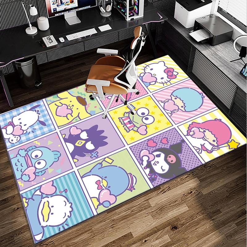 Hello Cat Fantasy World Office Rug Chair Mat, Game Carpet, Suitable for Front Door, Bedroom, Living Room, Desk, Holiday Gift