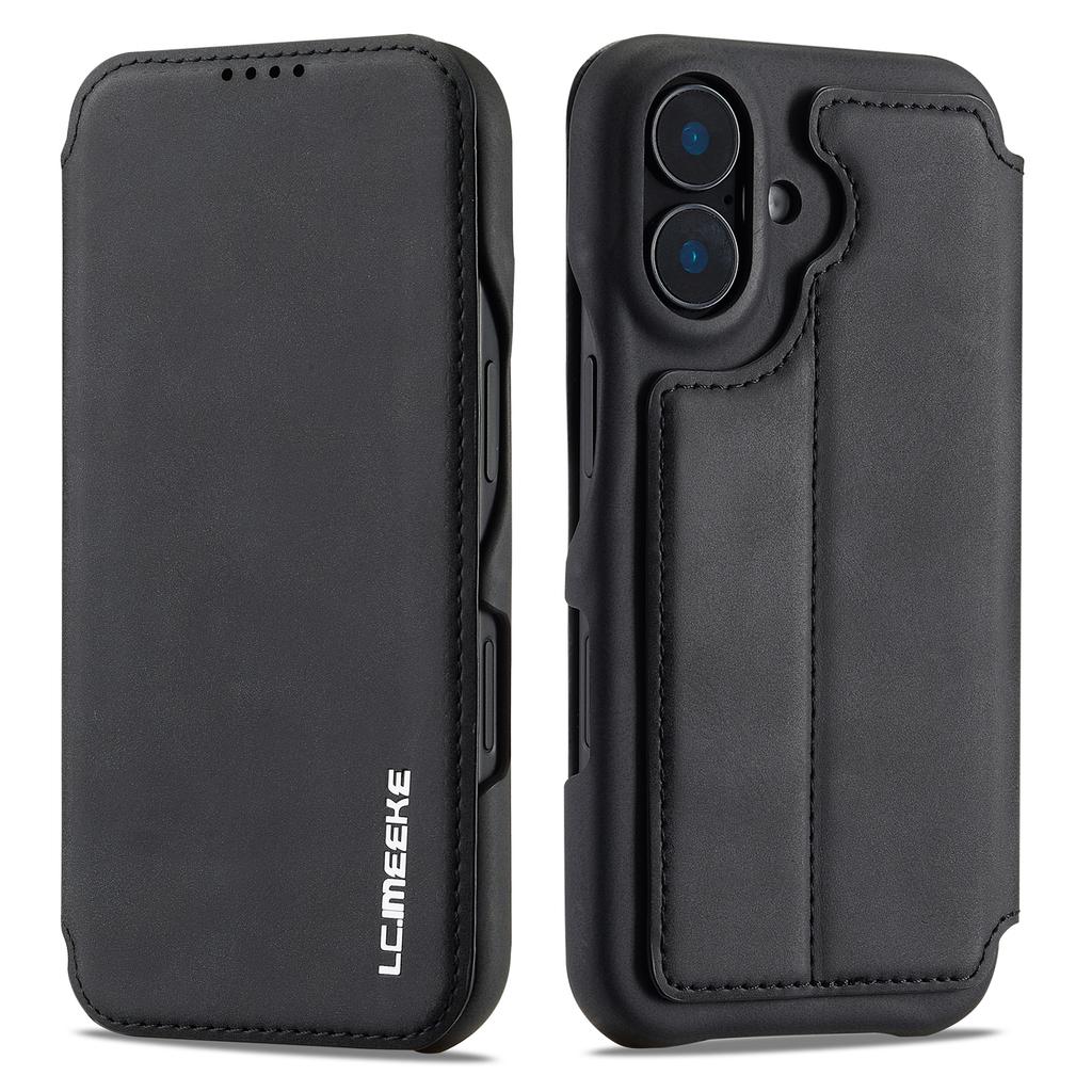 LC.IMEEKE For iPhone 16 Case Card Holder Stand Leather Phone Cover