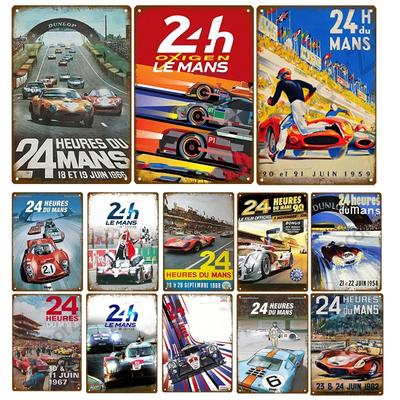 24H Le Mans Wyścig Competition w 1999 Metalowy Znak Blaszany Dekoracja Vintage Płyta Ścienna Plakat Klasyczne Blaszane Tabliczki Dekoracja Garażu Baru