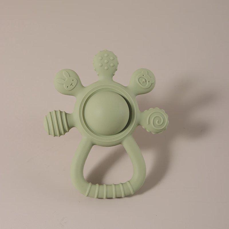New Teething Silicone Palm Rattle Teether Bunny - Safe Baby Chew Toys For Soothing Sore Gums