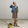 Sancai 2026 Autumn Washed Loose Denim Jacket