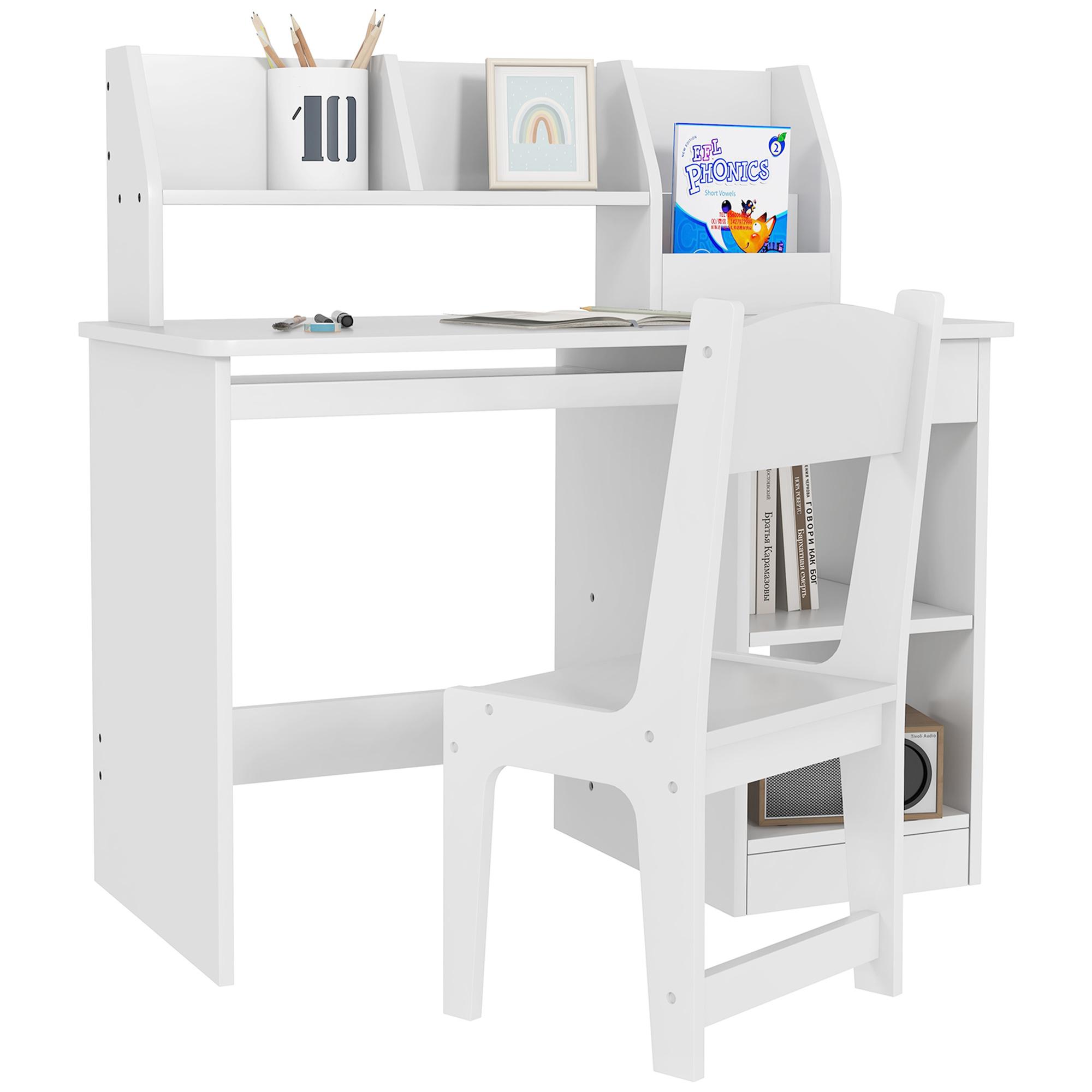Children`s desk with ergonomic chair, sliding