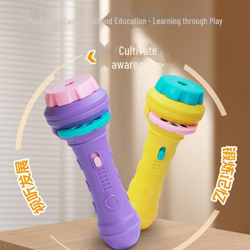Luminous Projection Flashlight for Early Education - Children's Cognitive Light-up Toy