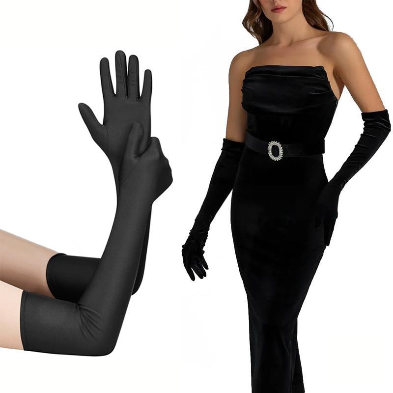 1 pár Rukavice Kostým Večerní Ochrana před sluncem Vysoce elastický Spandex Svatba 53cm Cosplay