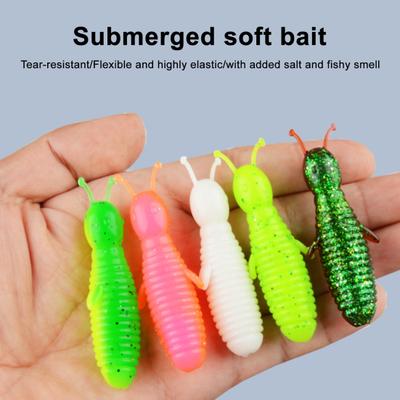 5 Adet 6CM/7G Yumuşak Solucan Yem Yavaş Batan Tuzlu Simli Biyonik Yem Renkli PVC Yapay Yem Tuzlu Su Tatlı Su Yılanbaş Balıkçılık Aksesuarları