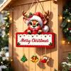 Xmas Party Wall Hanging Christmas Winter Wooden Sign, Elk Snowman Decorative Plaque, Rustic Holiday Decor Door Sign for Home Hangers