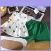 Short Sleeve Toddler Girl Outfit Summer Cotton Twopiece Set For Kids