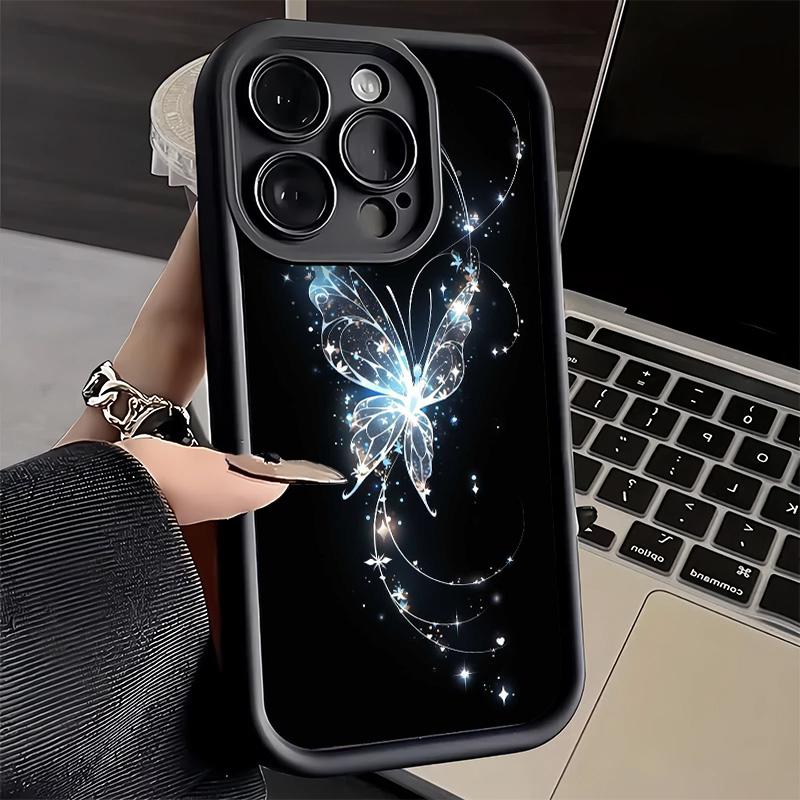 Phone Case for iPhone 17 Air 16E 15 16 Pro Max Beautiful Purple Butterfly Cover 14 Plus 13 12 Mini Soft Shell Silicone Fundas