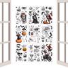 Halloween Clings 3D Spooky Decor Bloody Handprint Footprint Skull Clings for Halloween Party Home Haunted House Apartment