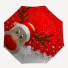 1pc Stained Glass Snowman Design Automatic Folding Umbrella, Portable Tri-Fold Design with 8-Rib Iron Frame, Perfect for Outdoor Use, Festive Gift, Tr