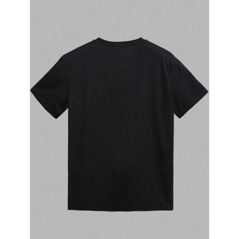 European sizes Christmas Number Print Men's Fashion Trend Short Sleeve, Casual Style Top, Essential Basic T-Shirt for Men, Ideal Gift for All Seasons