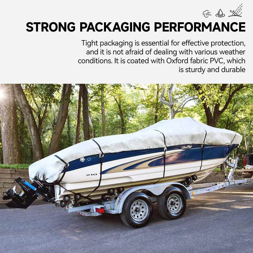 210D Yacht Boat Cover 11-19FT Barco Boat Cover Anti-UV Waterproof Heavy Duty  Marine Trailerable Canvas Boat Accessories