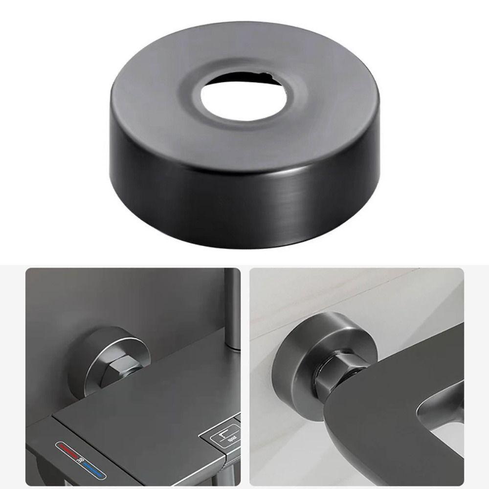 New Stainless Steel Shower Faucet Cover Grey Chrome Finish Shower Arm Flange Faucet Decorative Cover