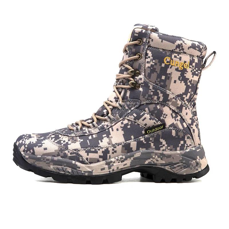 2025 Camouflage Professional Hiking Boots Men Outdoor Non-slip Hunting Boots High Top Waterproof Climbing Trainers Shoes For Men