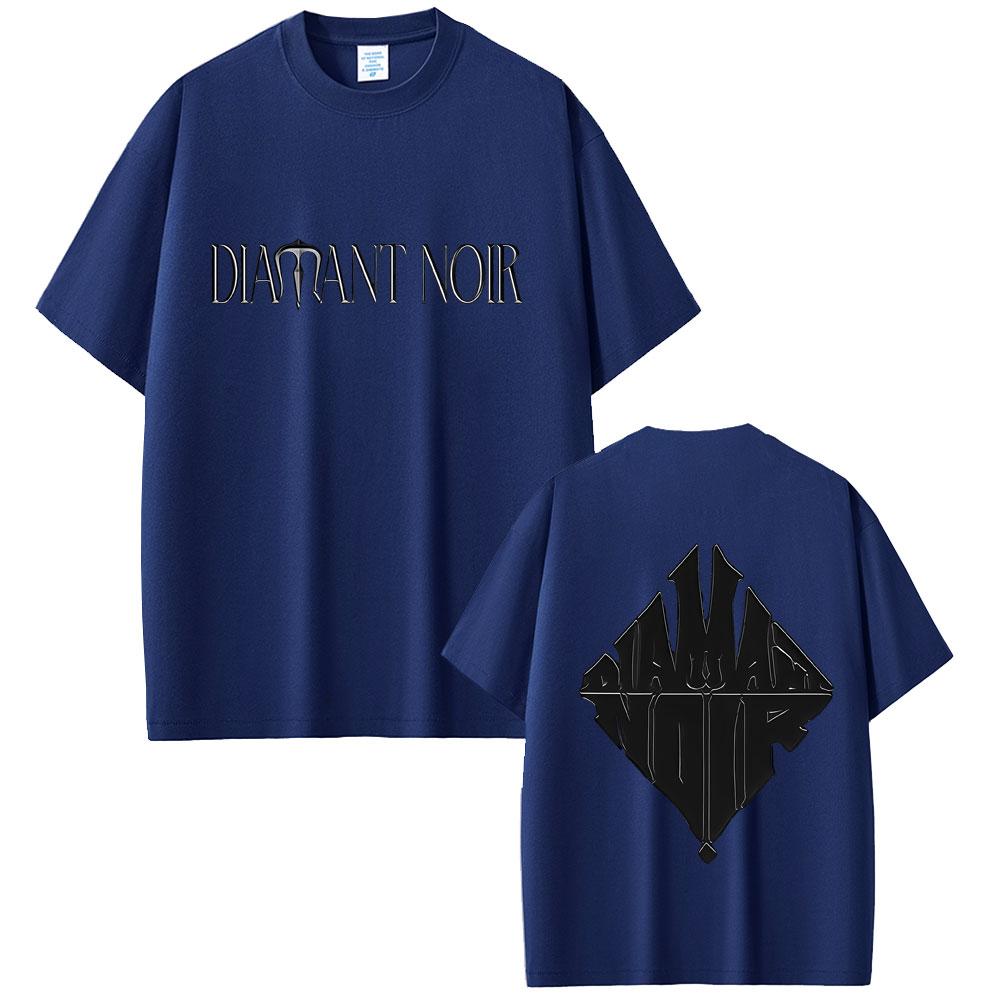 Rapper WeRenoi Diamond Black Pattern Tshirt 2026 Summer Mens Womens Hip Hop Luxury Fashion Pop Music Casual Mens Tshirt