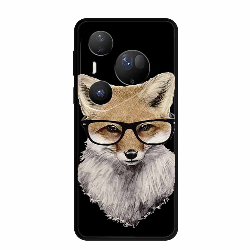 For Huawei Pura 80 Ultra 5G Case Coque Cartoon Cat Painted Black Silicone Soft Back Cover For Huawei Pura 80 Ultra Cases Shells