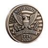 US 250th Anniversary Souvenir Coin Double-Sided Carved United States History Commemorative Badge