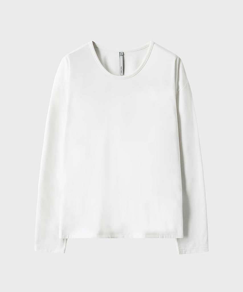 NOIRER Brushed U-Neck T-Shirt (White)