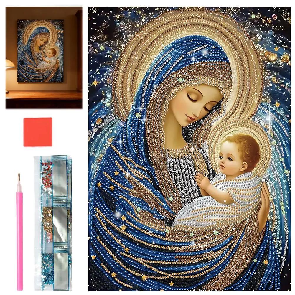 5D Diamond Art Painting Kits For Adults,religious Themes Special Shape Crystal Diamond Partial HandmadeKits For Home Decor R9U4