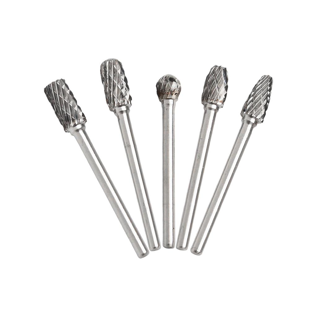 10pcs Rotary File Grinding Head Set Engraving Milling Cutter Head Tungsten Steel Double-Cut Grinding Heads Rotary Tools