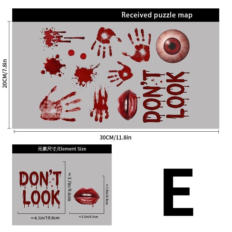 Halloween Bloody Handprint Stickers Removable Wall Door Window Decal Haunted House Horror Party Decor Prop