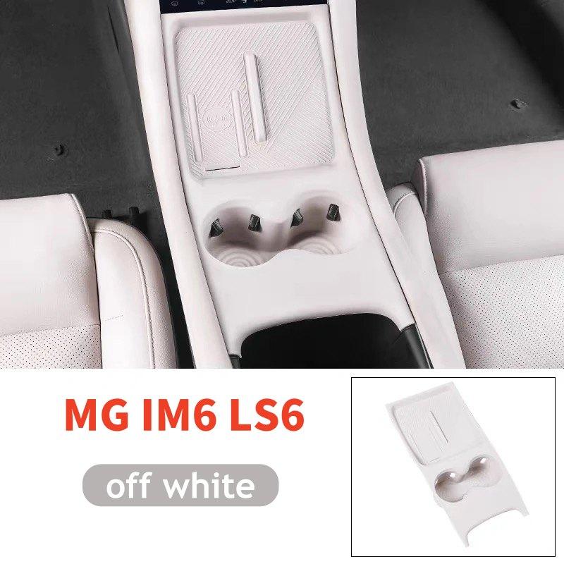 

For MG IM6 IM MOTORS LS6 2025 2026 Wireless Charging Silicone Pad Cup Holder Organizer Interior Accessories off білий колір