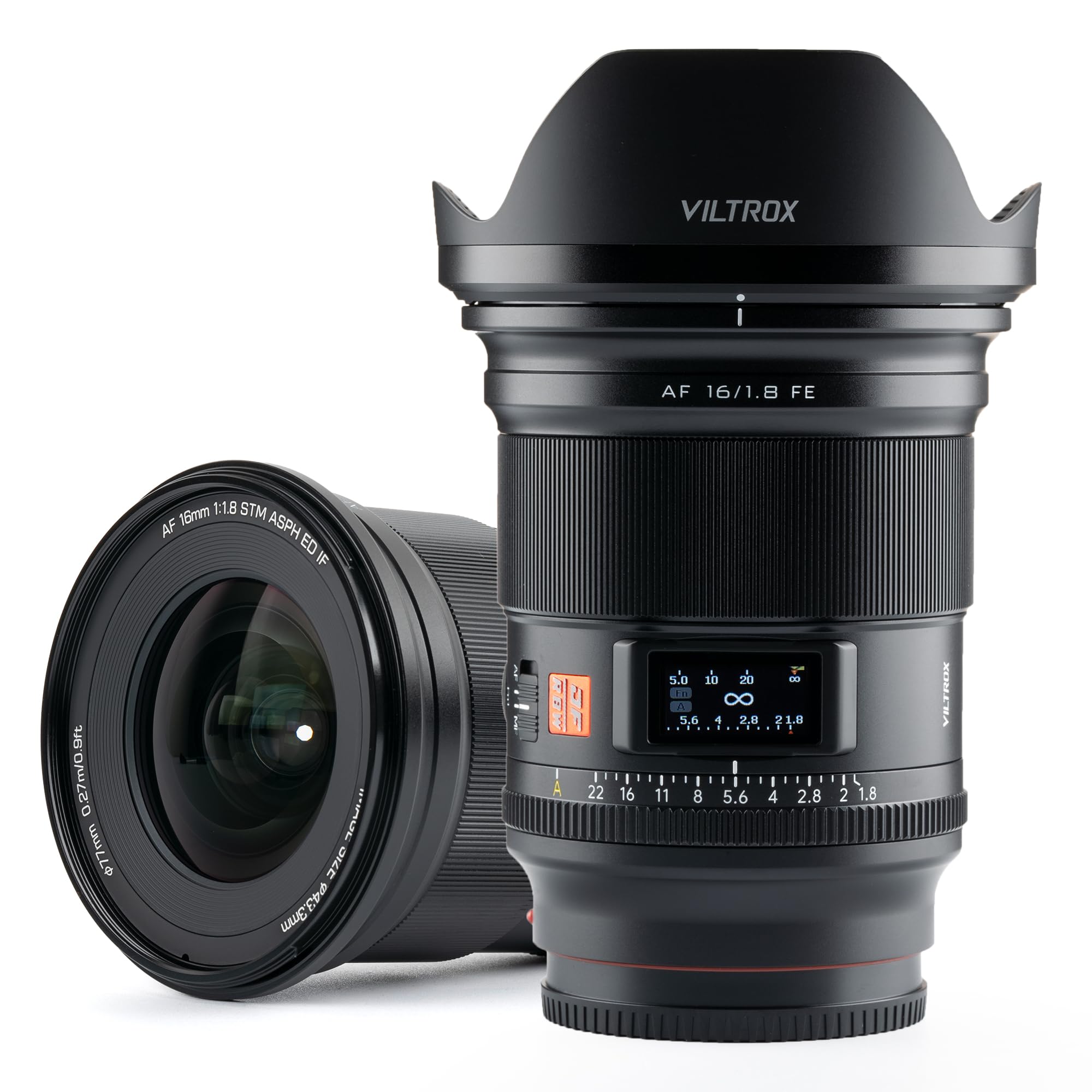 

VILTROX 16mm Pro Level FE Full Frame Wide Angle Auto Focus Lens with LCD Screen Compatible with Sony Mirrorless Camera Alpha a7 a7II a7III a7R a7RII