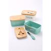 Butter Case, Storage Container with Knife, Wooden Case and Ceramic Butter Holder, Butter Knife Box, Kitchen Storage, Condiment Storage Container, Scan