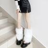 Furry Faux Fur Leg Warmers Winter Knee-Length Socks Cozy Boot Covers  for Women Girls