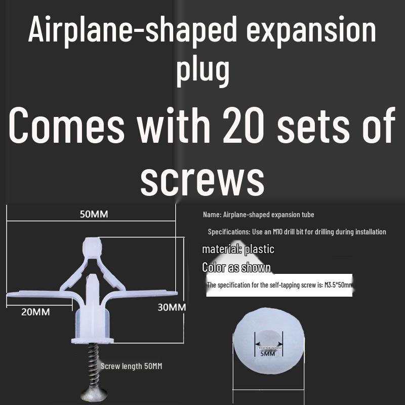 Plastic Expansion Tube: Round, Square, Triangle Wall Plug & Screw Set