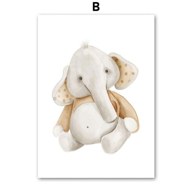 Boho Bear Elephant Butterfly Rocking Horse Rainbow Wall Art Canvas Painting Posters And Prints Pictures for Baby Kids Room Decor