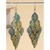1 Pair Fashionable Retro Hollow Leaf Tassel Earrings For Women, Japanese And Korean Style