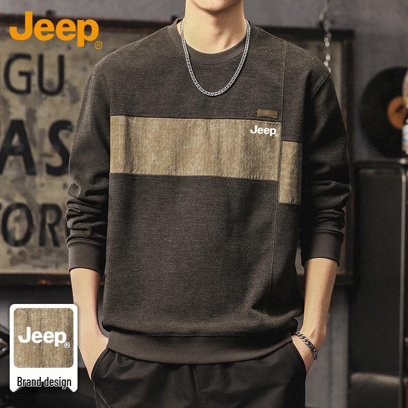JEEP Men s Colorblock Crewneck Long Sleeve Top 3XL