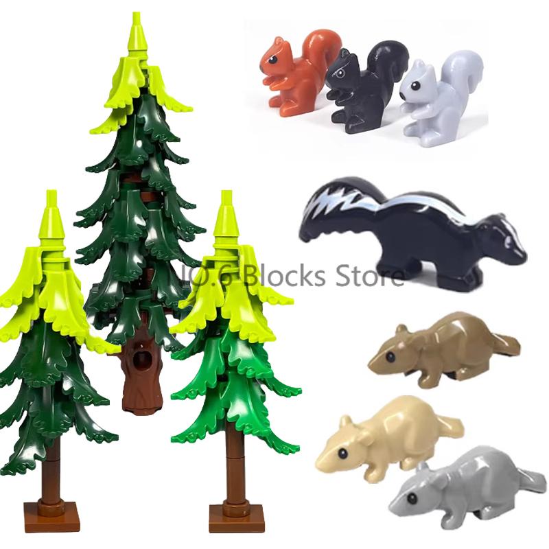MOC Animali Blocchi da Costruzione Zoo della Foresta Tigre dai Denti a Sciabola Orso Alce Elefante Aquila Squalo Scimmia Leone Giocattolo Mini Mattoncino Regalo per Bambino S09