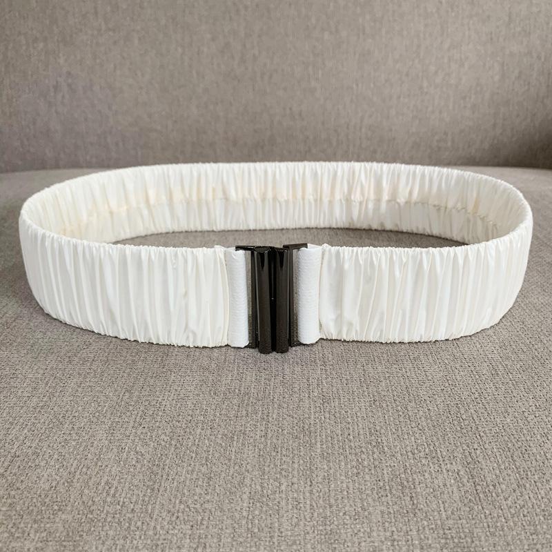 Down Fabric Smooth Elastic Belt, Pleated Elastic Waist Seal, Women's Wide Hundred with Down Waist