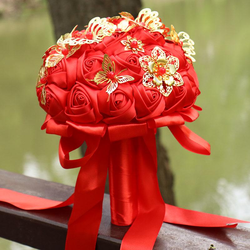 Korean Style Bridal Bouquet for Weddings - Artificial Flower Ball for Bridesmaids & Photo Props
