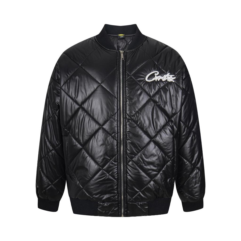 Winter-Diamantmuster Samt-Steppjacke - Corteiz Alcatraz FW25
