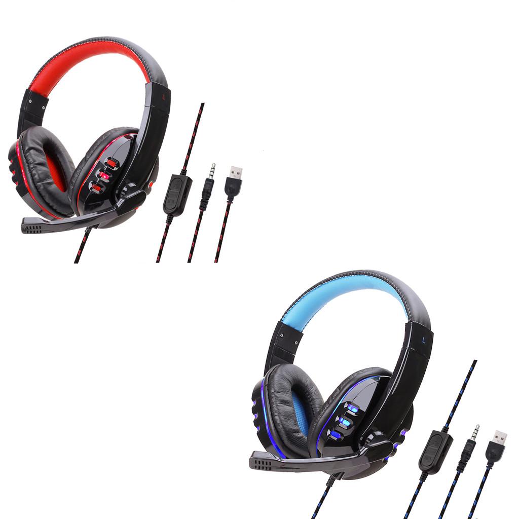 Buy USB Wired LED 3.5mm Gaming Headset Headphones With Mic for PC Laptop Phone at affordable