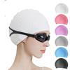 Water Drop Non-Slip Swim Cap for Women - Comfortable, Waterproof, and High Elasticity for Long Hair.