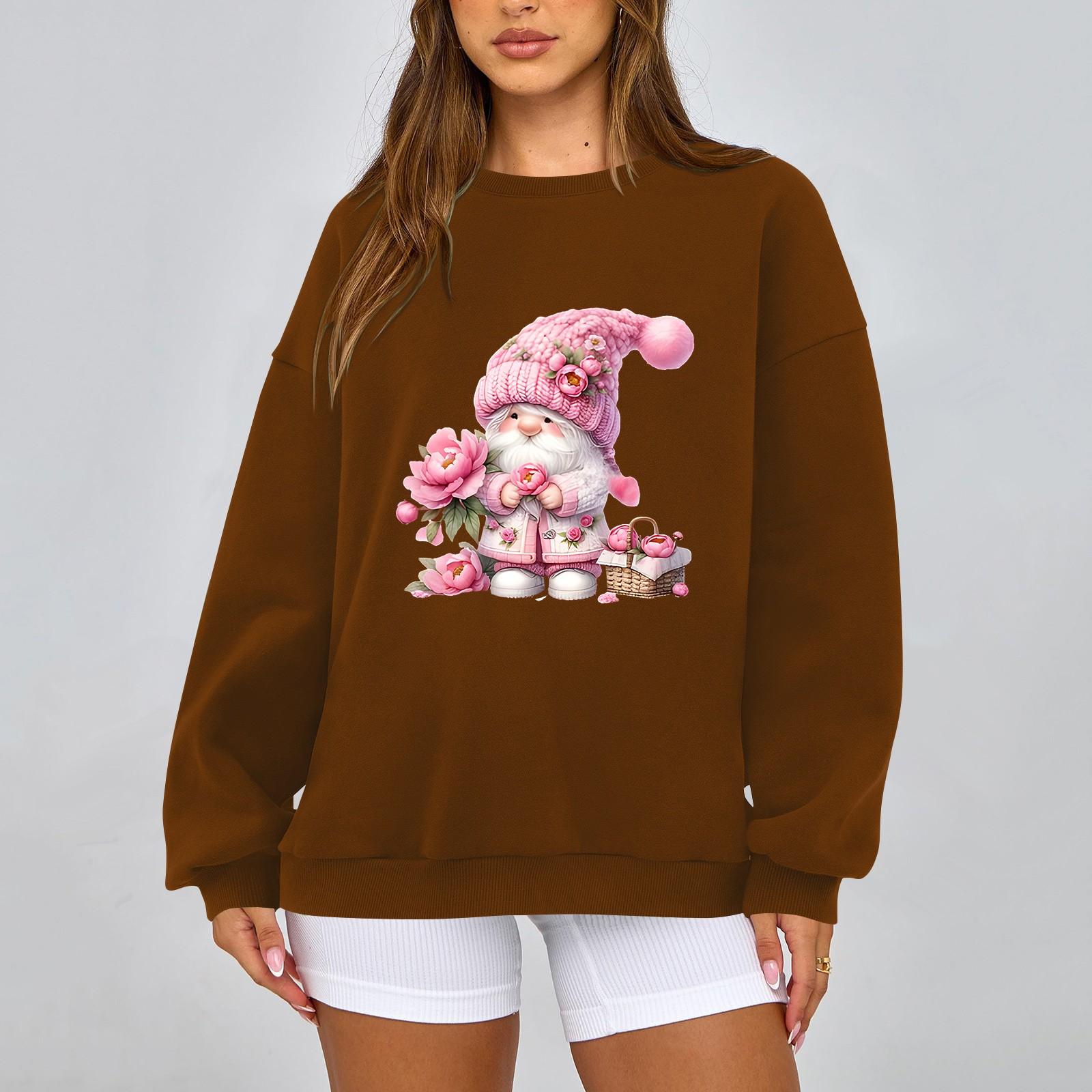 

Женская модная повседневная свободная толстовка с круглым вырезом и длинным рукавом, однотонная XXXXXL коричневый