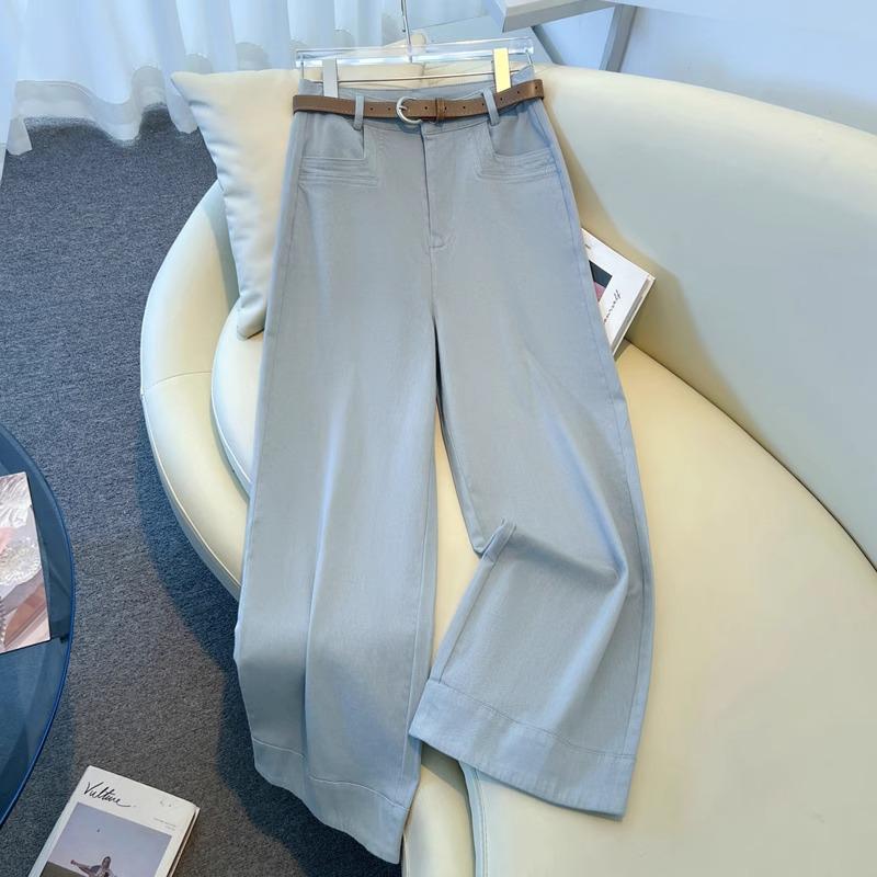

Women s Light Blue Wide-Leg Jeans: New 2025 Spring/Summer High-Waisted Style, Popular Narrow-Leg Straight Fit. L [Recommended for 105-115 lbs]