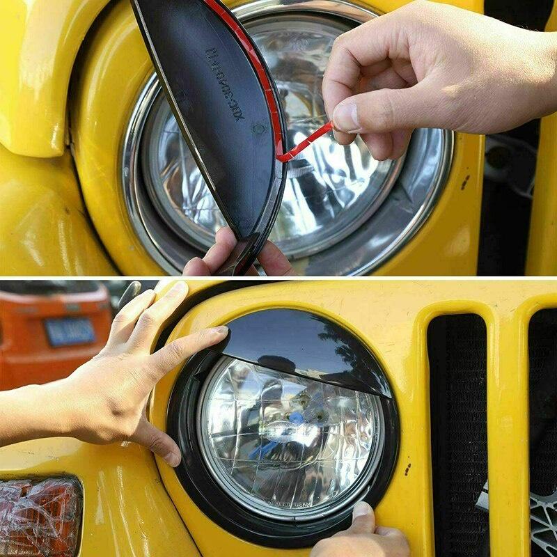 Embellecedor de Cubierta Decorativa de Visera de Faro Delantero para Jeep Wrangler TJ 1997-2007 Estilo Automotriz Accesorios Exteriores