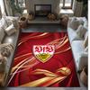 VfB Stuttgart Football Print Crystal Velvet Rug, Comfortable Water Absorbent Non Slip Indoor Floor Carpet