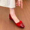Fashion Shallow Lazy Single Shoes Summer New Square Toe Bow Slip-on Anti-slip Wear-resistant Kitten Heel Shoes