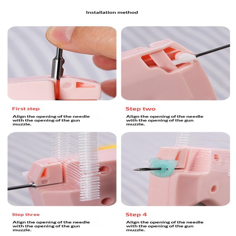 Etikettierpistole Quilt-Halter Anhängerpistole Weiches Silikon Nadeloser Schnappverschluss Einzelnadel Nähpistole Nicht-Verfolgung Blatt Anti-Rutsch Werkzeug