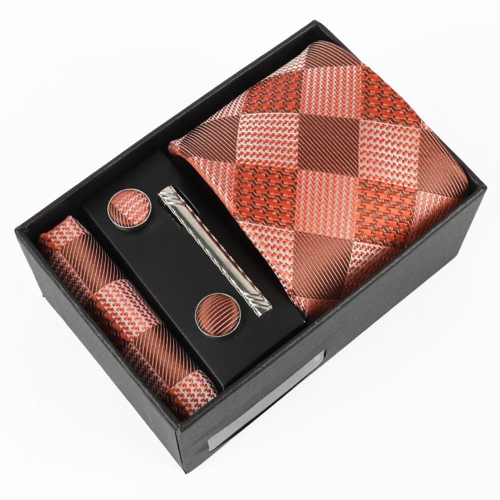 Men's Luxury Jacquard Embroidered Tie Gift Set with Custom Logo.