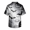 Men's Halloween Print Medical Scrub Top V Neck with Tie Pockets Comfortable Fit Daily Workwear for Healthcare Professionals